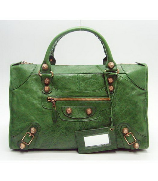 Balenciaga Work grande borsa in Green Agnello